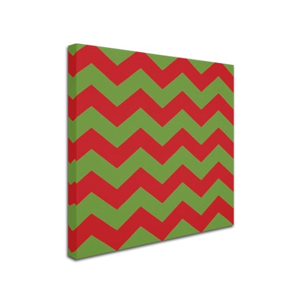 Color Bakery 'Xmas Chevron 9' Canvas Art,18x18